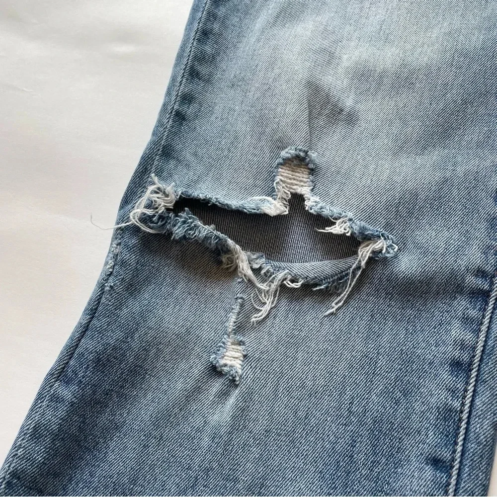 J. Crew High Rise Distressed Vintage Cropped Jeans Size 29